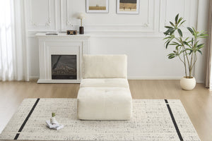 English Elm Modern Modular Memory Foam Sofa - Stylish Pet-Friendly Chaise Lounge With Movable Ottoman, Beige W3723P346956
