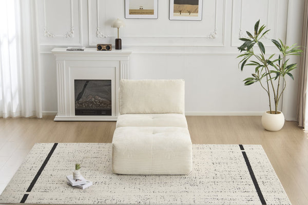 English Elm Modern Modular Memory Foam Sofa - Stylish Pet-Friendly Chaise Lounge With Movable Ottoman, Beige W3723P346956