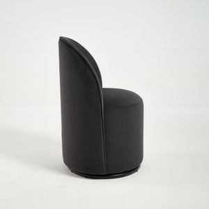 English Elm Set Velvet Swivel Barrel Accent Chair Mid Century Ergonomic Seat for Dining Vanity Dark Grey W3244P308286