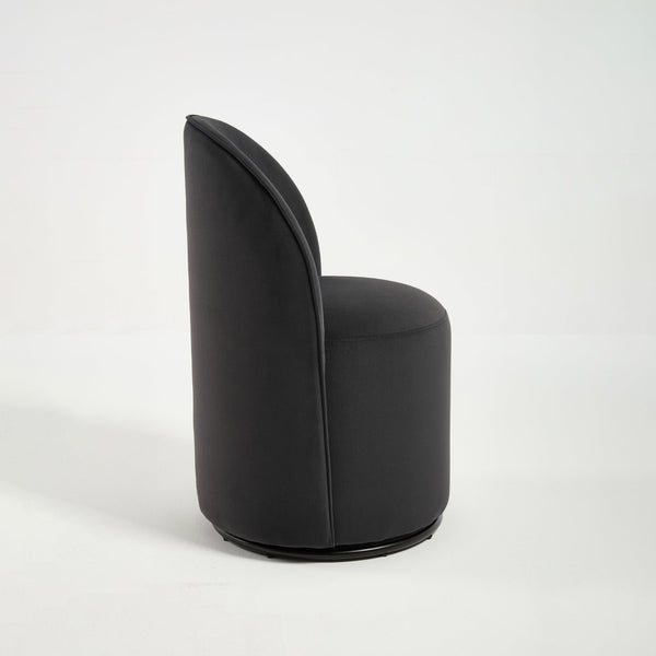 English Elm Set Velvet Swivel Barrel Accent Chair Mid Century Ergonomic Seat for Dining Vanity Dark Grey W3244P308286