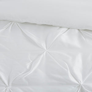 English Elm 7-piece Queen Tufted Pleated Comforter Set with Shams Bed Skirt Decorative Pillows White B035P463183