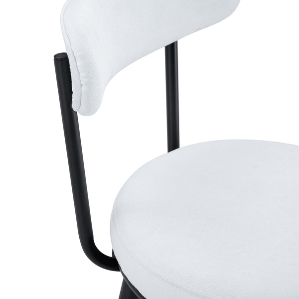 English Elm Fashionable Ergonomic Bar Chairs Set of Two with Breathable Fabric, Curved Back, Cushioned Comfort White+Black W1151P279690