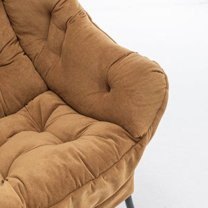 English Elm Accent Recliner Chair With Ottoman – Luxurious Camel Velvet Lounge Seat For Living Room & Office T3903P372939