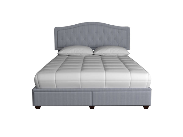 English Elm Queen Upholstered Storage Bed in a Box with Built-In Drawers and Polyester Fabric for Easy Organization Gray 67.25 L x 26.75 W x 16.75 H B2699P293582