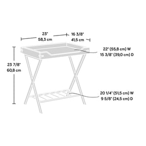 English Elm Side Table - Modern White Finish With Sturdy Metal Frame, Ideal For Small Spaces & Stylish Storage B356P367985-GIGA