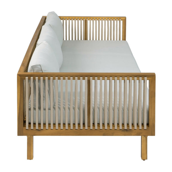 English Elm 2-piece Acacia Wood Outdoor Daybed and Coffee Table Set Resort Coastal Style N770P378689L_N770P354675L