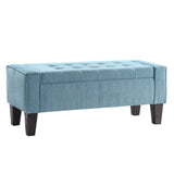 OSP Home Furnishings Baytown Storage Bench Blue Smoke