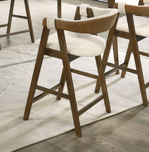 English Elm Mid-Century Upholstered Side Chair Pair with Rubberwood Frame, Curved Backrest and Cozy Seat Cushioning Beige,Walnut 34 L x 23 W x 13 H B2741P406187