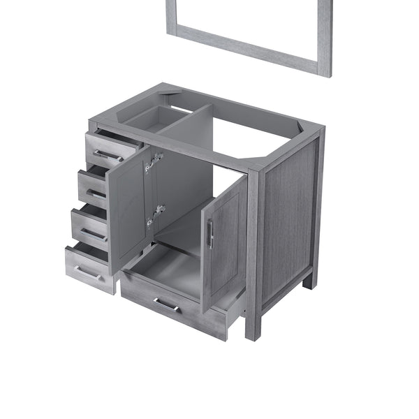 English Elm Distressed Grey Bath Vanity 36" W x 22" D Right Offset with 34" Mirror, Wood, Storage & Ready B2731S00511