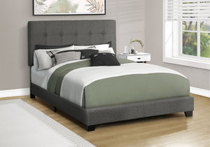 English Elm Bed, Full Size Upholstered Frame In Dark Grey Boucle - Stylish, Low-Profile Design For Modern Bedrooms B2710P287051