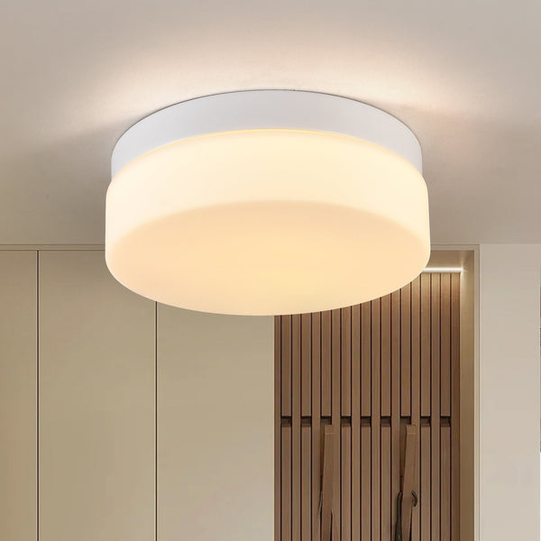 English Elm 1 LED Flush Mount Ceiling Light Fixture 24W 12 Inch Round Surface Lamp Energy Saving 3-Mode Durable Safety Rated White W2312P375011