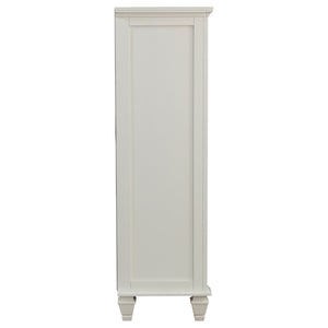 English Elm Vallauris Cream White 8-Drawer Chest with Cabinet & Felt-Lined Top Drawer, Coastal Hardwood Storage Elegance B062P340642