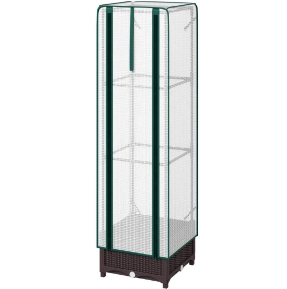 English Elm Portable Raised Garden Bed with Steel Trellis Uv Cover Zipper Door Balcony Planter T3971P425402