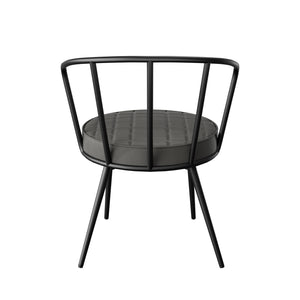 English Elm Dining Chairs Set Of 2 - Mid-Century Modern Armless Design, Water-Resistant Grey Upholstery, Ergonomic Comfort For Dining Room Or Café T3950P394505