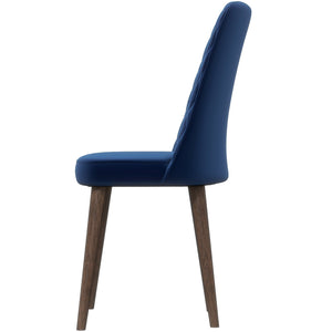 English Elm Ashcroft Furniture - Best Katie Mid-Century Modern Velvet Dining Chair Set of 2 - Blue, Solid Wood, Kiln-Dried Frame, Cozy Upholstery (96) B183P201659