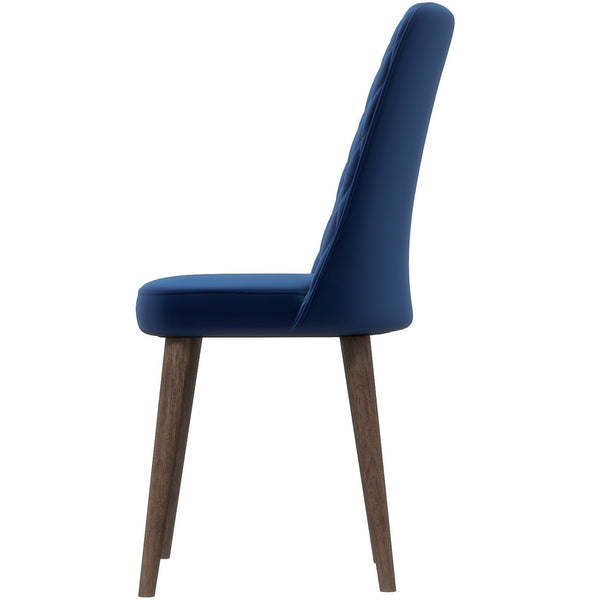 English Elm Ashcroft Furniture - Best Katie Mid-Century Modern Velvet Dining Chair Set of 2 - Blue, Solid Wood, Kiln-Dried Frame, Cozy Upholstery (96) B183P201659