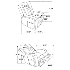 English Elm Mckinley Power Lift Recliner in Grey Leatherette with Plush Foam and Track Arms B062P468099