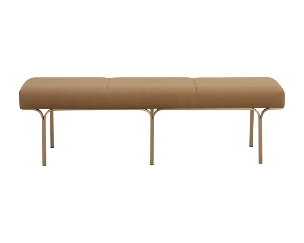 Sunpan NUVELLA Bench – Modern Minimalist Design in Kona Camel Upholstery for Versatile Home Decor Solutions 112296