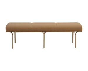 Sunpan NUVELLA Bench – Modern Minimalist Design in Kona Camel Upholstery for Versatile Home Decor Solutions 112296