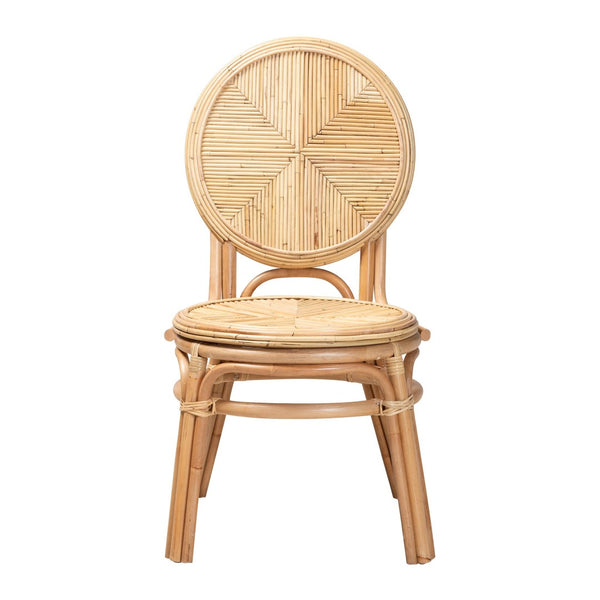 English Elm Modern Bohemian Rattan Woven Metal Dining Chairs Set of Two for Eclectic Spaces B2750P420380