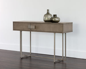 Sunpan Jade Console Table - Unique Acacia Wood Design with Elegant Drawers for Stylish Home Décor Spaces Antique Silver / Ash Grey