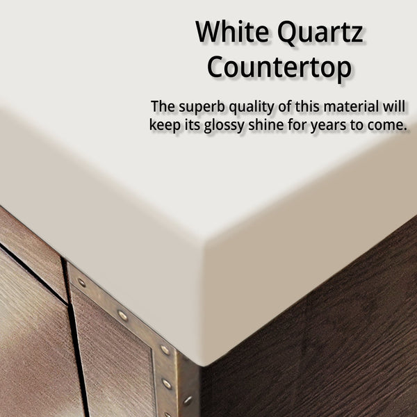 English Elm Grey Oak Double Bath Vanity With Premium White Quartz Top - Spacious, Stylish, And Durable Design B2731P259933