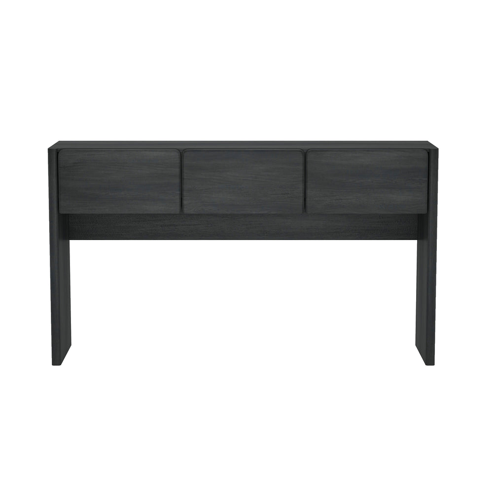 English Elm Linda Console Table Charcoal Gray with 3 Spacious Drawers, Sleek Hardware-Free Front, 60" L Modern Storage B365P398091