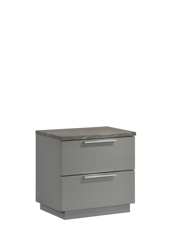 English Elm Elara Queen 4-Piece Bedroom Set - Modern Two-Tone Marble Finish With Led Lighting & Metal Legs B009S01750