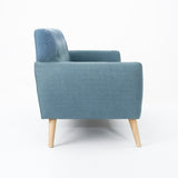 Christopher Knight Home® - Noble House - Bernice Petite Mid Century Modern Tufted Blue Fabric Sofa