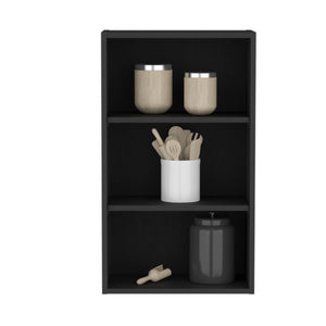 English Elm Wall Engineered Wood Cabinet with Single Door and Two Shelves for Kitchen Storage, Modern Durable Design Black 38.58 L x 25.98 W x 3.54 H B097P250922