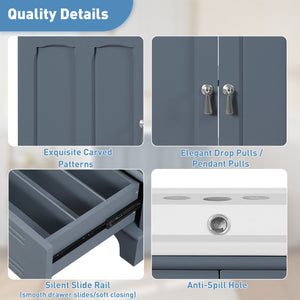 English Elm 30" Modern Bathroom Vanity with Ceramic Sink, Solid Wood Frame, Soft-Close Drawer & Adjustable Shelf Blue N710P293306C