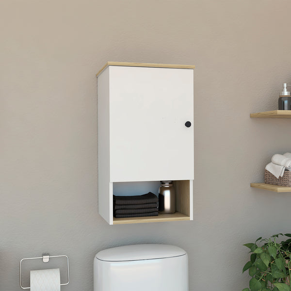 English Elm St. Angelo Multicolor Medicine Cabinet with Soft-Close Hinges, Engineered Wood, Open Shelf, Compact B070P188812