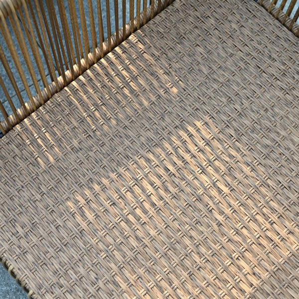 English Elm New Outdoor Pe Wicker 2-Seat Sofa Set With Grey Cushions & Glass-Top Table For Stylish Comfort W400P151946