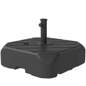 English Elm Garden Patio Umbrella Base Fillable Hdpe Stand with Wheels Wood Grain Finish T3971P476452