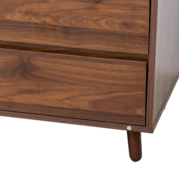 English Elm 63" Large Kitchen Hutch Cabinet with Microwave Shelf, 4 Doors & Drawers, Cable Management Storage Walnut W331S00171