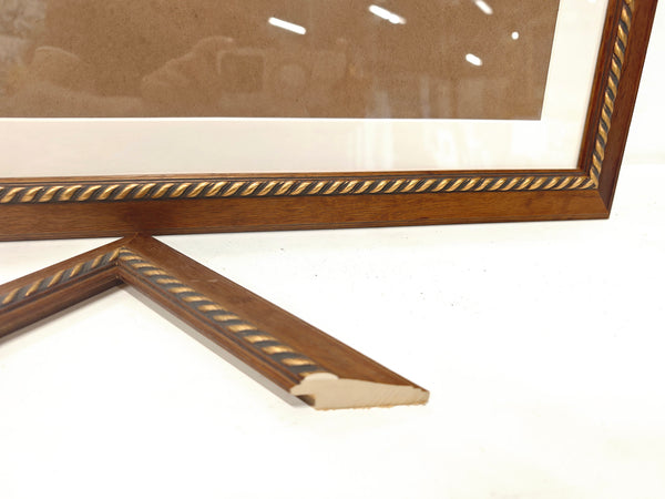 English Elm 24x32 Solid Wood Picture Frame with Replaceable Canvas, Organic Acrylic Glass, Elegant Wall Art Decor Brown T3976P383249