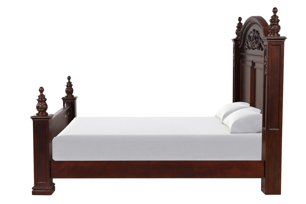 English Elm Lyndon King Bed Post With Cherry Finish - Classic Craftsmanship & Stunning Design For Your Bedroom B078S00596