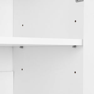 English Elm ON-TREND Elegant Arched Shoe Cabinet with Drawer and Adjustable Shelves, Stable Storage Sideboard for Entryway White WF321210AAK