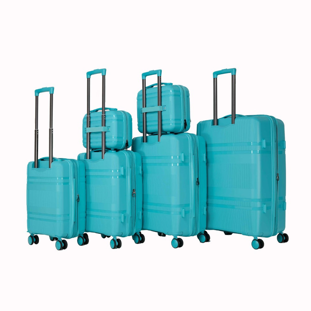 English Elm 6-piece Hard Shell Luggage Set Expandable Polypropylene Spinner Wheels Password Lock Travel T3292P330230