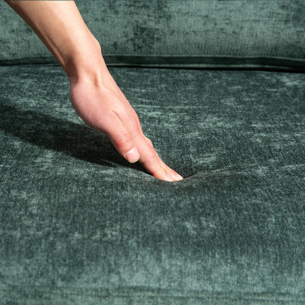 English Elm 111.42*32.28" XXL 3-Seater Chenille Sofa with Ultra-Soft Cushions, High-Rebound Comfort & Sturdy Black Legs Dark Green W2715S00002