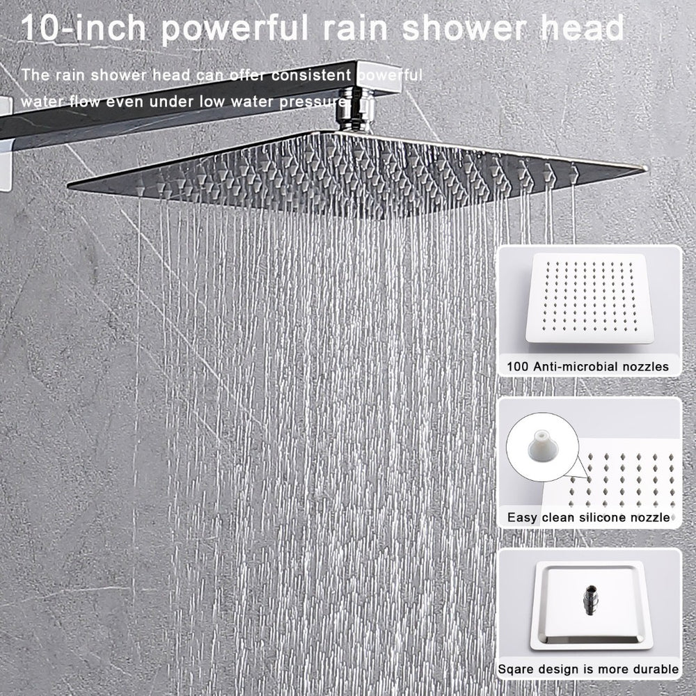 English Elm Shower System Wall-Mounted Combo Set With 12" Rainfall Head, Handheld Sprayer & Chrome Finish T3177P269149-GIGA