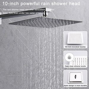 English Elm Shower System Wall-Mounted Combo Set With 12" Rainfall Head, Handheld Sprayer & Chrome Finish T3177P269149-GIGA