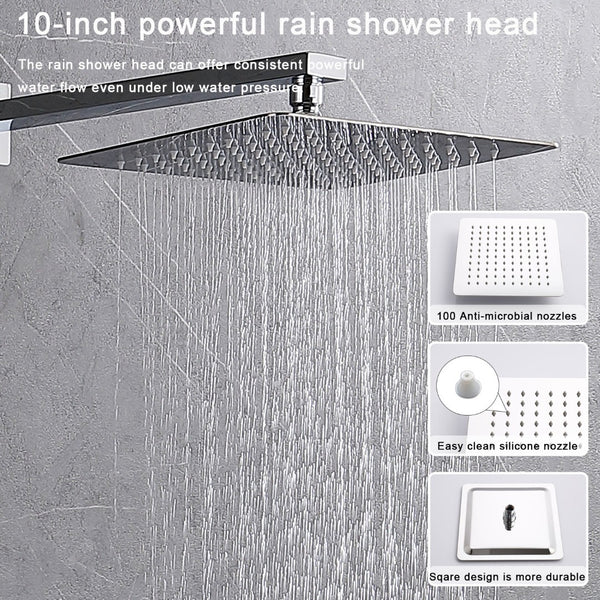 English Elm Shower System Wall-Mounted Combo Set With 12" Rainfall Head, Handheld Sprayer & Chrome Finish T3177P269149-GIGA