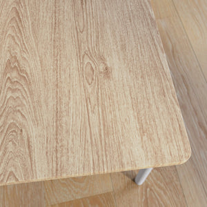 English Elm Dining Chair Set of 2 White Finish — Faux Woodgrain Seat, Brown Leatherette Back, Stylish Comfort for Home B356P367901