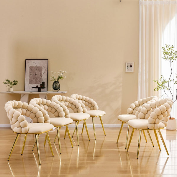 English Elm Modern Velvet Bubble Back Dining Chairs with Gold Legs Glam Accent Seating Set of 2 W3875P437077