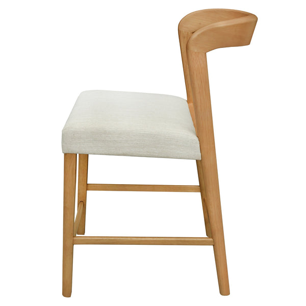 English Elm Christopher Knight Home® - Solid Rubber Wood Counter Stools Set Of 2 - Natural Oak & Beige Upholstery For Modern Comfort N771P292086Q