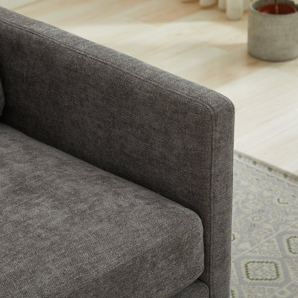 English Elm 30.7"W Square Swivel Accent Chair with Wavy Chenille Upholstery, Solid Wood Frame, 360° Comfort Lounge Charcoal W3188P280019