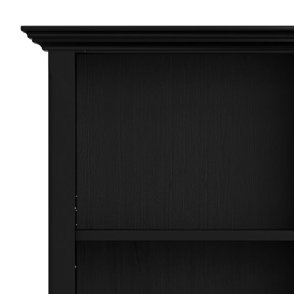English Elm Amherst pine 24-inch 5-shelf bookcase — slim tall storage with crown molding, adjustable shelving, eco finish Black B136P364308