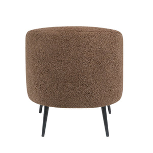 English Elm Luxury Boucle Accent Chair with High-Density Foam, Curved Mid-Century Design, Plush Seat Comfort Brown 26.5 L x 29.5 W x 22 H B011P283278