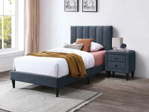 English Elm Twin Adjustable Bed With Channel-Tufted Headboard - Modern Design, Durable Support & Easy Setup B089P240520-GIGA